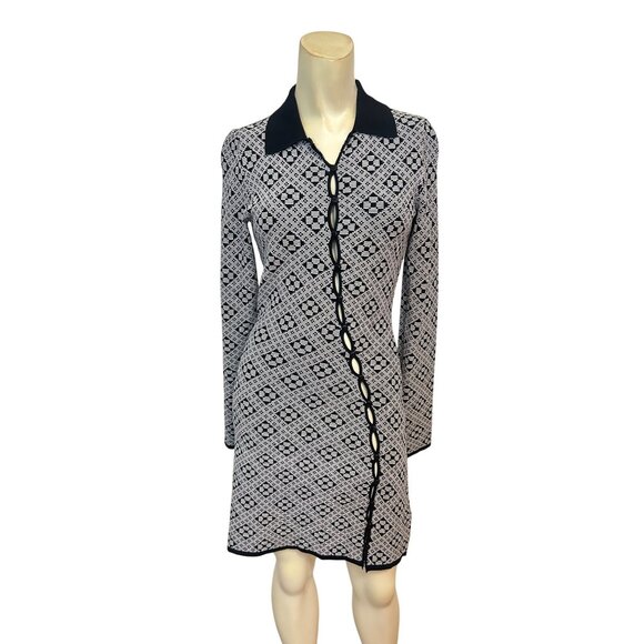 Hansen & Gretel Brydie Fitted Knit Mini Dress Long Sleeve Stretchy XS - Picture 3 of 8